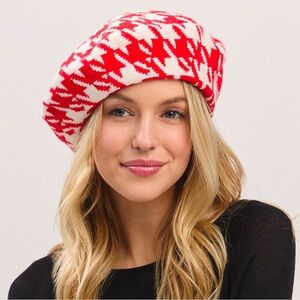 Stylish Red and White Beret